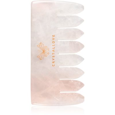 Crystallove Rose Quartz Comb masážní pomůcka na vlasy a tělo - parfo.cz