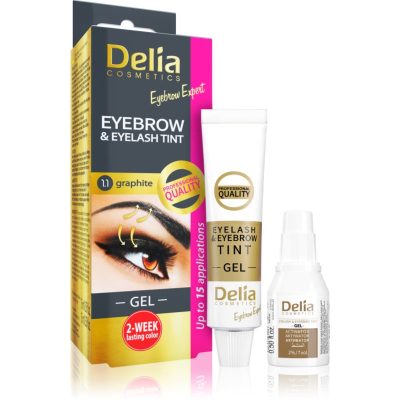 Delia Cosmetics Eyebrow Expert barva na obočí a řasy s aktivátorem odstín 1.1. Graphite 2 x 15 ml - parfo.cz