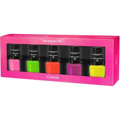 Dermacol Neon neonový lak na umělé i přírodní nehty dárková sada - parfo.cz
