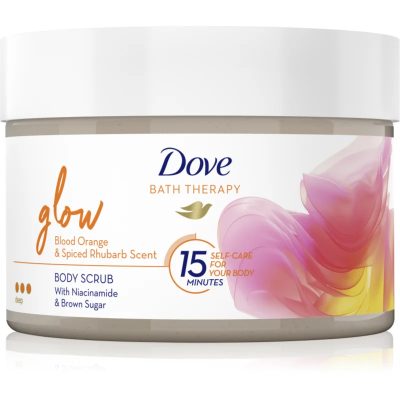 Dove Bath Therapy Glow intenzivní tělový peeling Blood Orange & Rhubarb 295 ml - parfo.cz