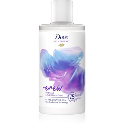Dove Bath Therapy Renew sprchový a koupelový gel Wild Violet & Pink Hibiscus 400 ml - parfo.cz