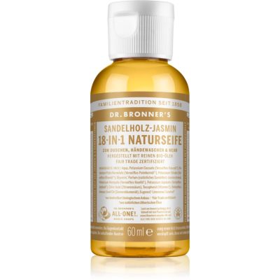 Dr. Bronner’s Sandalwood & Jasmine tekuté univerzální mýdlo 60 ml - parfo.cz
