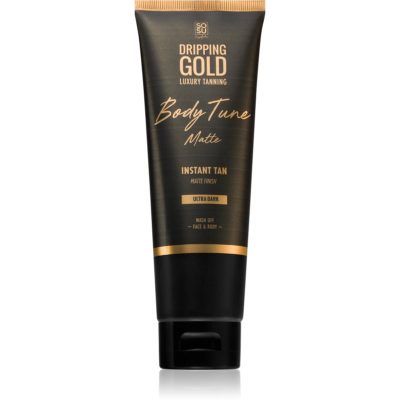 Dripping Gold Luxury Tanning Body Tune samoopalovací krém na tělo a obličej s okamžitým účinkem Ultra Dark 125 ml - parfo.cz