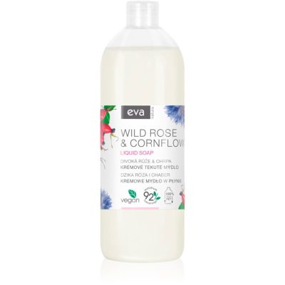 Eva Natura Wild rose & Cornflower krémové tekuté mýdlo na ruce náhradní náplň 1000 ml - parfo.cz