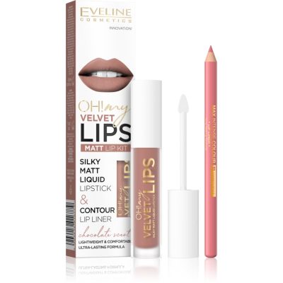 Eveline Cosmetics OH! my LIPS Velvet sada na rty 11 Cookie Milkshake 1 ks - parfo.cz