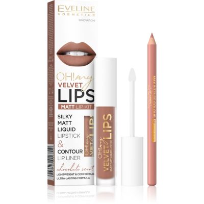 Eveline Cosmetics OH! my LIPS Velvet sada na rty 14 Choco Truffle 1 ks - parfo.cz