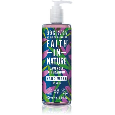 Faith In Nature Lavender & Geranium přírodní tekuté mýdlo na ruce s vůní levandule 400 ml - parfo.cz