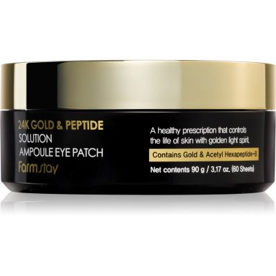 Farmstay 24K Gold & Peptide Solution maska na oči 60 ks - parfo.cz