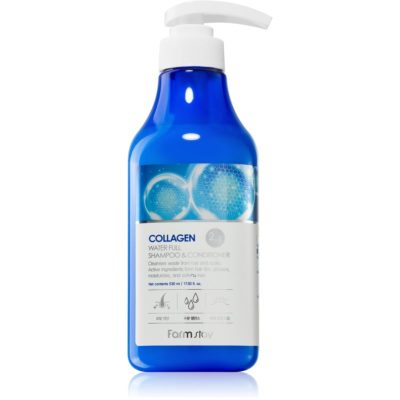 Farmstay Collagen Water Full šampon a kondicionér 2 v 1 s kolagenem 530 ml - parfo.cz