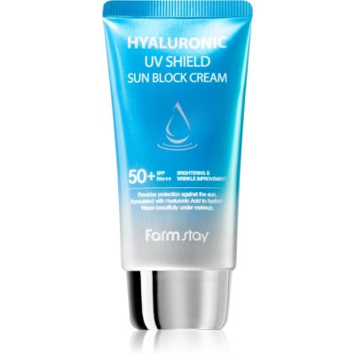 Farmstay Hyaluronic UV Shield Sun Block Cream ochranný pleťový krém s kyselinou hyaluronovou SPF 50+ 70 g - parfo.cz