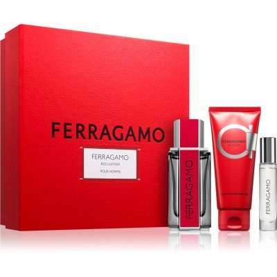 Ferragamo Red Leather dárková sada pro muže - parfo.cz