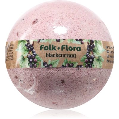 Folk & Flora Blackcurrant koupelová bomba s osvěžujícím účinkem 130 g - parfo.cz