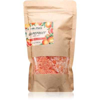 Folk & Flora Grapefruit koupelová sůl se zklidňujícím účinkem 500 g - parfo.cz