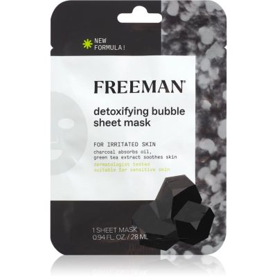 Freeman Essentials Charcoal & Green Tea detoxikační plátýnková maska pro mastnou pleť 28 ml - parfo.cz