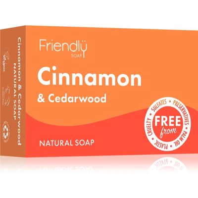 Friendly Soap Natural Soap Cinnamon & Cedarwood přírodní mýdlo 95 g - parfo.cz