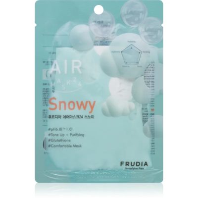 Frudia AIR Snowy plátýnková maska pro sjednocení barevného tónu pleti 25 ml - parfo.cz