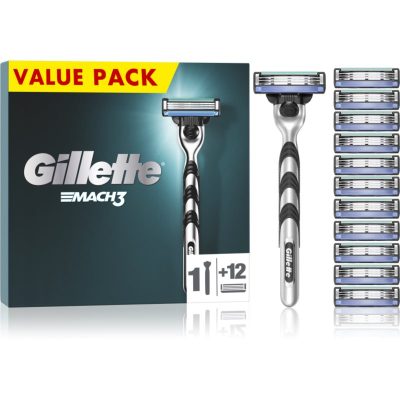 Gillette Mach3 holicí strojek + náhradní břity 12 ks - parfo.cz