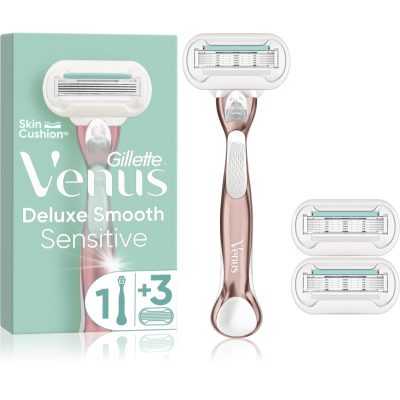 Gillette Venus Deluxe Smooth Sensitive Rosegold holicí strojek + náhradní břity 3 ks - parfo.cz