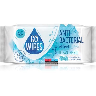 GoWipes Anti-Bacterial Effect D-Panthenol vlhčené čisticí ubrousky na ruce a tělo 60 ks - parfo.cz