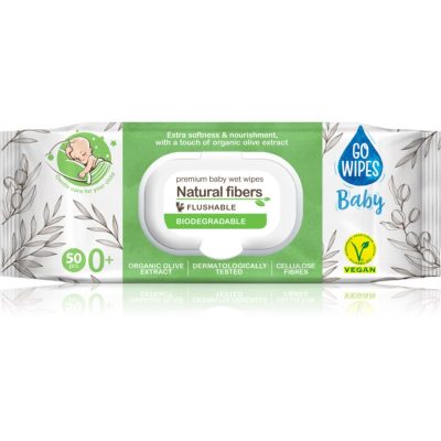 GoWipes Baby Natural Fibers dětské jemné vlhčené ubrousky pro citlivou pokožku 0+ 50 ks - parfo.cz