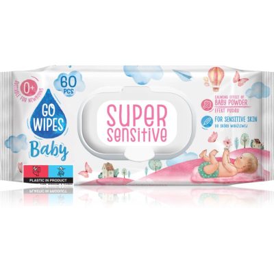 GoWipes Super Sensitive vlhčené čisticí ubrousky pro děti pro citlivou pokožku 0+ 60 ks - parfo.cz