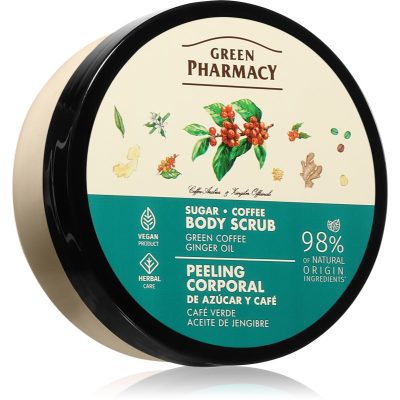 Green Pharmacy Green coffee & Ginger Oil Body Scrub cukrový tělový peeling 200 ml - parfo.cz