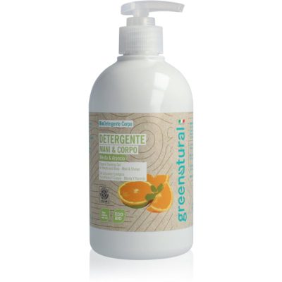 Greenatural Liquid Soap tekuté mýdlo na ruce a tělo Mint and Orange 500 ml - parfo.cz