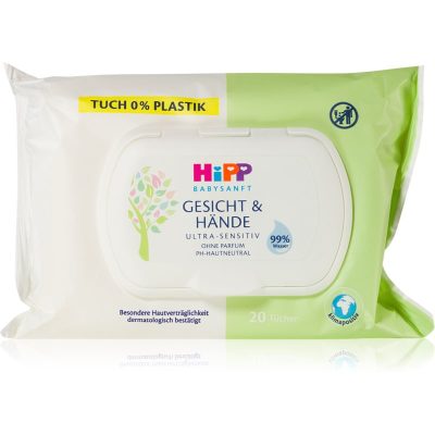 Hipp Babysanft Face & Hands vlhčené čisticí ubrousky pro děti od narození 20 ks - parfo.cz