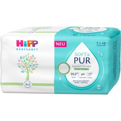 Hipp Soft & Pur vlhčené čisticí ubrousky pro děti od narození 3x48 ks - parfo.cz