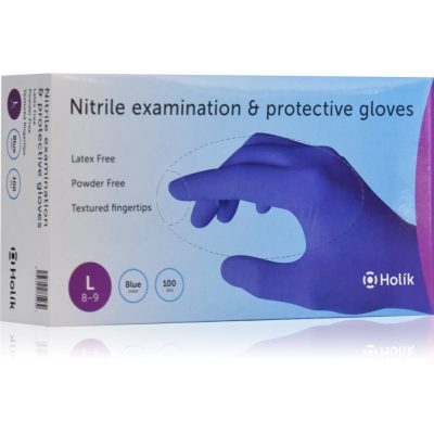 Holík Nitril Blue nitrilové nepudrované rukavice velikost L 2x50 ks - parfo.cz