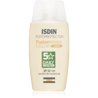 ISDIN Fusion Water opalovací fluid na obličej SPF 50 odstín light 50 ml - parfo.cz