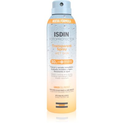 ISDIN Transparent Spray Wet Skin transparentní sprej na opalování SPF 30 250 ml - parfo.cz