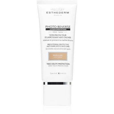 Institut Esthederm Photo Reverse Brightening Protective Anti-Dark Spots Face Care ochranný tónovací krém proti pigmentovým skvrnám s vysokou UV ochran - parfo.cz