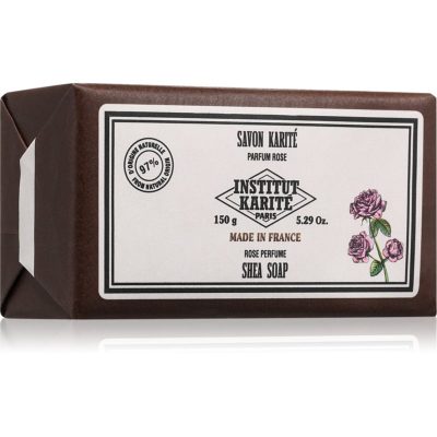 Institut Karité Paris Rose Shea Soap tuhé mýdlo s bambuckým máslem 150 g - parfo.cz