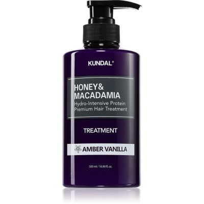 KUNDAL Honey & Macadamia Amber Vanilla intenzivní hydratační péče pro poškozené vlasy 500 ml - parfo.cz