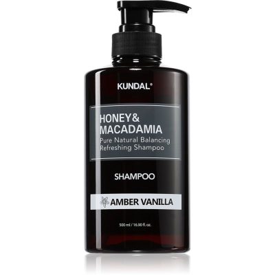 KUNDAL Honey & Macadamia Amber Vanilla přírodní šampon pro suché a poškozené vlasy 500 ml - parfo.cz