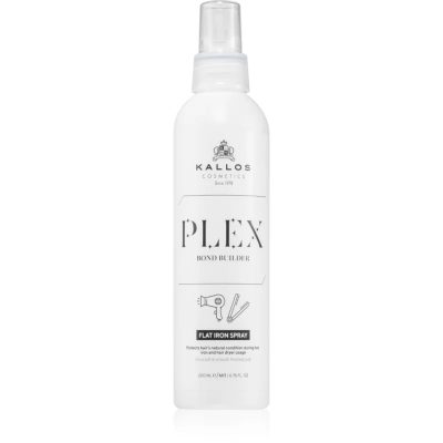 Kallos Plex Flat Iron Spray termoochranný sprej pro úpravu žehličkou a kulmou pro poškozené