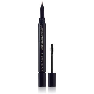 Kevyn Aucoin True Feather Brow Marker Gel Duo fix na obočí s kartáčkem odstín Warm Brunette 0