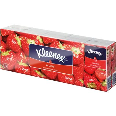 Kleenex Aroma papírové kapesníky Strawberry 10x10 ks - parfo.cz