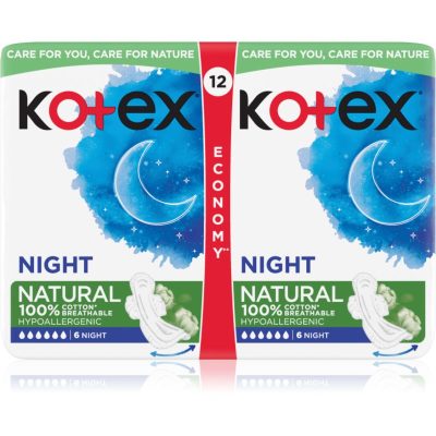 Kotex Natural Night vložky 12 ks - parfo.cz