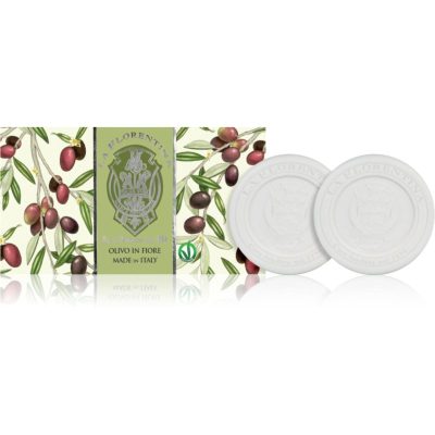 La Florentina Olive Flowers Sculpted Soap přírodní tuhé mýdlo Olive Leaf Extract 2x115 g - parfo.cz