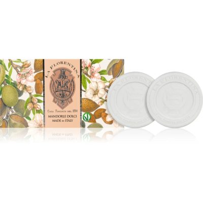 La Florentina Sweet Almonds Sculpted Soap přírodní tuhé mýdlo s mandlovým olejem 2x115 g - parfo.cz