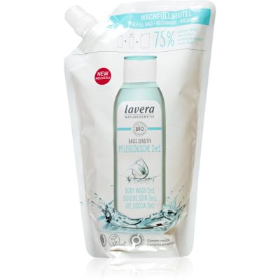 Lavera Basis Sensitiv sprchový gel na tělo a vlasy pro citlivou pokožku náhradní náplň 500 ml - parfo.cz