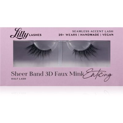 Lilly Lashes Sheer Band 3D Faux Mink Half Lash umělé řasy typ Enticing 1 pár - parfo.cz
