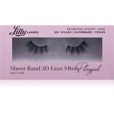 Lilly Lashes Sheer Band 3D Faux Mink Half Lash umělé řasy typ Playful 1 pár - parfo.cz