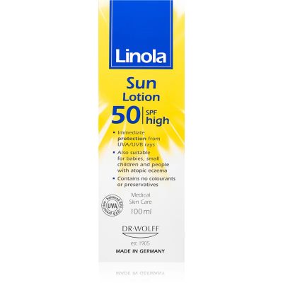 Linola Sun Lotion SPF50 krém na opalování pro suchou až atopickou pokožku 100 ml - parfo.cz