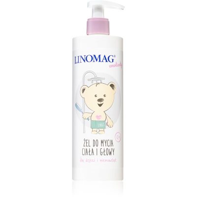 Linomag Emolienty Shampoo & Shower Gel sprchový gel a šampon 2 v 1 pro děti od narození 400 ml - parfo.cz