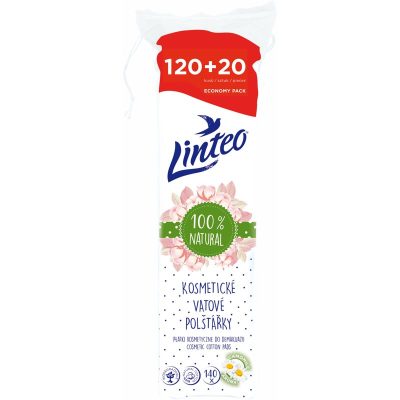 Linteo Natural Cotton Pads vatové tampónky 140 ks - parfo.cz