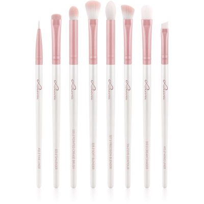 Luvia Cosmetics Prime Vegan All Eye Want sada štětců na oči Candy (Pearl White / Rose) 8 ks - parfo.cz