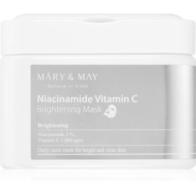 MARY & MAY Niacinamide Vitamin C Brightening Mask sada plátýnkových masek pro rozjasnění pleti 30 ks - parfo.cz
